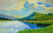 Nico Klopp Moselle near Schengen at the Drailannereck oil painting reproduction
